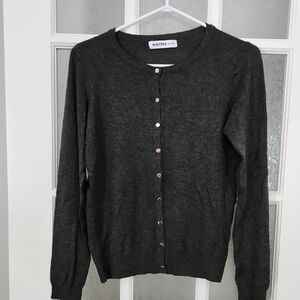 Hunter Charcoal Crewneck Button-Front Cardigan